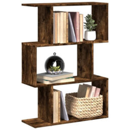 Vidaxl Room Divider Bookcase 3-Tier Smoked Oak 70X24X97 Cm Engineered Wood - thumbnail 1
