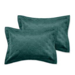 Catherine Lansfield Art Deco Pearl Embellished Pillowcases With Envelope Closure Teal Green - thumbnail 3