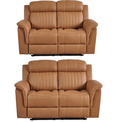Furniture Instore Cidliano Genuine Leather Caramel Electric Power Recliner 2+2 Seater Sofa  Set - image 1