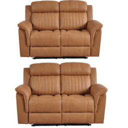 Furniture Instore Cidliano Genuine Leather Caramel Electric Power Recliner 2+2 Seater Sofa  Set