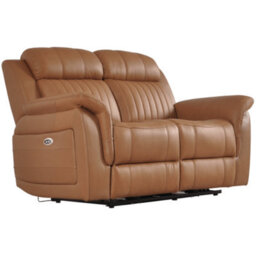 Furniture Instore Cidliano Genuine Leather Caramel Electric Power Recliner 2+2 Seater Sofa  Set - thumbnail 4