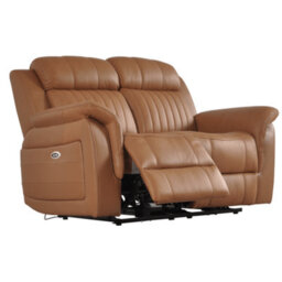 Furniture Instore Cidliano Genuine Leather Caramel Electric Power Recliner 2+2 Seater Sofa  Set - thumbnail 6