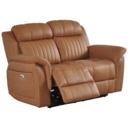 Furniture Instore Cidliano Genuine Leather Caramel Electric Power Recliner 2+2 Seater Sofa  Set - thumbnail 7