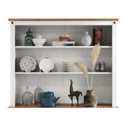 Mercers Furniture Corona White 3 Door Dresser Top Sideboard Topper Open Shelving Solid Wood Mexican Pine Wooden