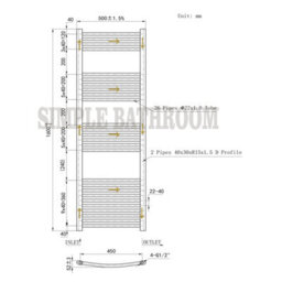 Simple Bathroom 1600X500mm Chrome Designer Curved Ladder Style Radiator - thumbnail 4