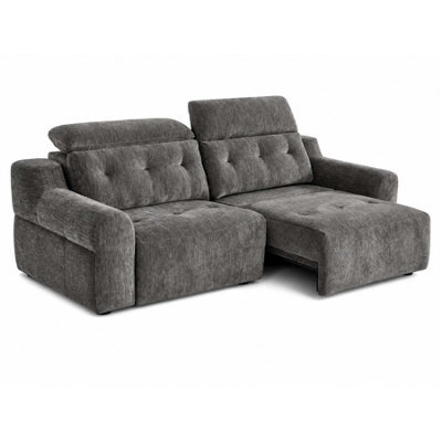 Furnishings For Less UK Harrington Charcoal Electric Sofa Bed Chenille Adjustable Headrests - image 1