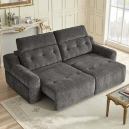 Furnishings For Less UK Harrington Charcoal Electric Sofa Bed Chenille Adjustable Headrests - thumbnail 4
