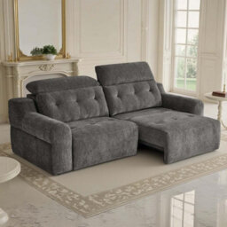Furnishings For Less UK Harrington Charcoal Electric Sofa Bed Chenille Adjustable Headrests - thumbnail 5