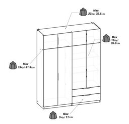 FurniComp LTD Furnicomp Chicago 8 Door 2 Drawer 160Cm Matt White & Oak Effect Space Saving Wardrobe - thumbnail 8