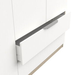 FurniComp LTD Furnicomp Chicago 8 Door 2 Drawer 160Cm Matt White & Oak Effect Space Saving Wardrobe - thumbnail 4