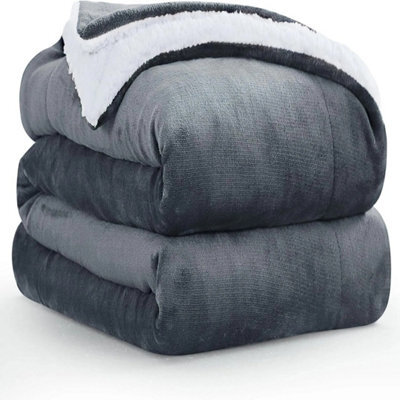 480 Gsm Luxury Heavy Sherpa Blanket Warm Faux Fur - image 1