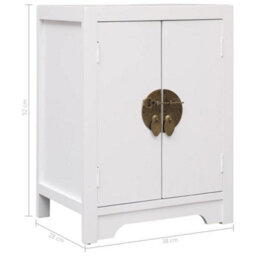 Berkfield Bedside Cabinet White 38X28X52 Cm Paulownia Wood - thumbnail 7