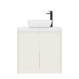 Royal Bathrooms Royal Bathroom Elmore 800mm Classic White Freestanding Bathroom Vanity Unit 2 Door Plain White Worktop With Elva Basin - thumbnail 7