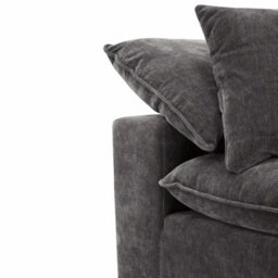 Xample Aiden & Ivy Sereen Dark Grey Fabric Corner Chair, Modular Lounge Seating, Reversible Feather Blend Cushions, Wrapped Foam Seat - thumbnail 7