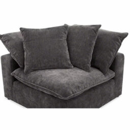 Xample Aiden & Ivy Sereen Dark Grey Fabric Corner Chair, Modular Lounge Seating, Reversible Feather Blend Cushions, Wrapped Foam Seat - thumbnail 6