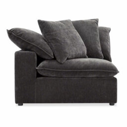 Xample Aiden & Ivy Sereen Dark Grey Fabric Corner Chair, Modular Lounge Seating, Reversible Feather Blend Cushions, Wrapped Foam Seat - thumbnail 3