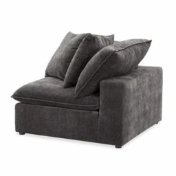 Xample Aiden & Ivy Sereen Dark Grey Fabric Corner Chair, Modular Lounge Seating, Reversible Feather Blend Cushions, Wrapped Foam Seat - thumbnail 4