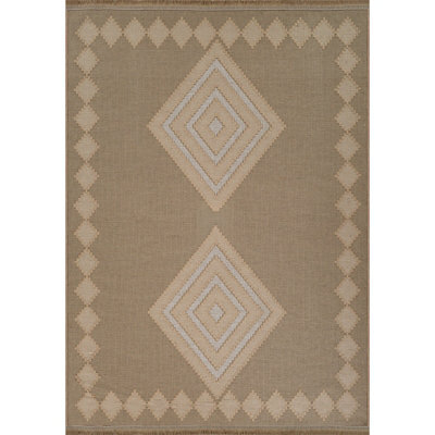 Livabliss Mystery-Washable Tan Beige Ivory Modern Living Dining Jute Rug 198 X 275 Cm Easy Care, Non Shedding - image 1