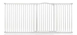 Safetots Extra Tall Curved Top Safety Gate, 216Cm - 225Cm, Matt White, Extra Tall 100Cm In Height, Pressure Fit Stair Gate - thumbnail 1