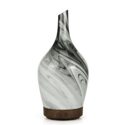 Serenityy Aroma Atomiser Glass Abstract Grey Usb Diffuser With Led Light And 1 M Cable, Marble-Patterned Design - thumbnail 2