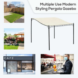 Outsunny 3 X 3M Wall Mounted Awning Free Stand Canopy Shade Garden Porch Pergola - thumbnail 6