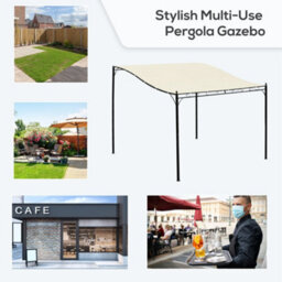 Outsunny 3 X 3M Wall Mounted Awning Free Stand Canopy Shade Garden Porch Pergola - thumbnail 4