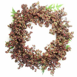 Leaf 55Cm Artificial Hanging Black Berries Wreath - thumbnail 1