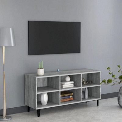 Berkfield Tv Cabinet With Metal Legs Grey Sonoma 103.5X30X50 Cm - image 1