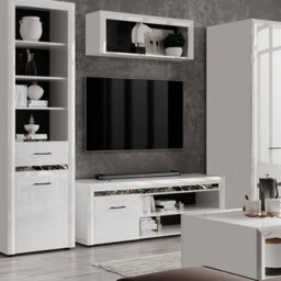 Heze Furniture Whitney 1 Door Tv Unit With 2 Shelves And Decorative Panel - thumbnail 2