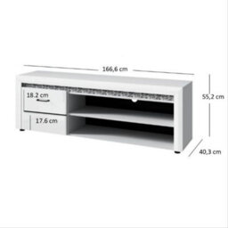 Heze Furniture Whitney 1 Door Tv Unit With 2 Shelves And Decorative Panel - thumbnail 4