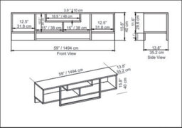 Decorotika Astona Tv Stand Tv Unit For Tvs Up To 65 Inch Black Marble Effect And White - thumbnail 7