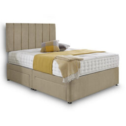 Dining Tables Oslo Matching Headboard Divan Set, 2 Drawer On Same Side With Sprung 1500 Comfort Mattress - Light Boucle Natural - Double - thumbnail 4
