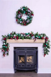 Christmas Tree World 180Cm Decorated Mixed Pine Garland With Tartan Bows - thumbnail 1