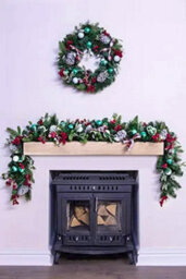 Christmas Tree World 180Cm Decorated Mixed Pine Garland With Tartan Bows - thumbnail 2
