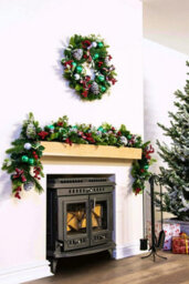 Christmas Tree World 180Cm Decorated Mixed Pine Garland With Tartan Bows - thumbnail 9
