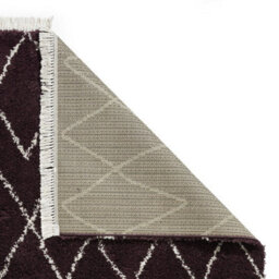 Purple Geometric Shaggy Rug, Stain-Resistant 45mm Pile Modern Rug For Bedroom, Living Room, & Dining Room-60Cm X 230Cm (Runner) - thumbnail 4
