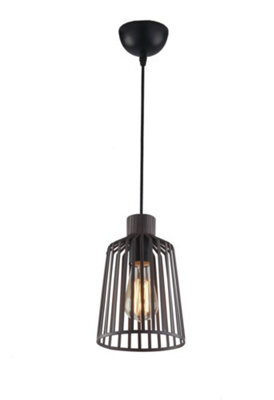 Luminosa Lighting Luminosa Dayton Wire Frame Pendant Ceiling Light Bronze 16X24.7Cm - image 1