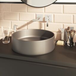 GoodHome Elland Matt Beige Terrazzo Effect Concrete & Polyresin Tumbler - thumbnail 4