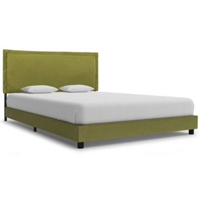 Berkfield Bed Frame Green Fabric 135X190 Cm 4Ft6 Double - image 1