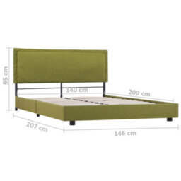 Berkfield Bed Frame Green Fabric 135X190 Cm 4Ft6 Double - thumbnail 7