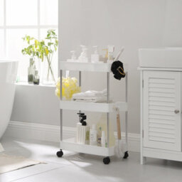 Songmics Storage Trolley, Rolling Shelf, 3 Levels, Space-Saving, For Bathroom, Kitchen, Office, 40 X 22 X 60 Cm - thumbnail 8