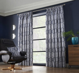 Luxury Living Omaha Pencil Pleat Taped Top Curtains Blue