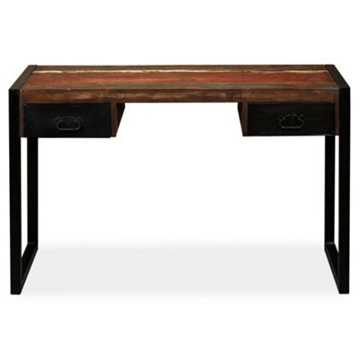 Berkfield Industrial Desk With 2 Drawers Solid Reclaimed Wood 120X50X76 Cm - image 1