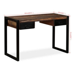 Berkfield Industrial Desk With 2 Drawers Solid Reclaimed Wood 120X50X76 Cm - thumbnail 8