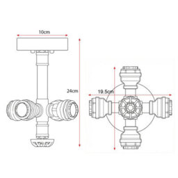 Industrial Pipe Chandelier 4 Light Steampunk Lighting Fixture In Rustic Red Finish - thumbnail 2