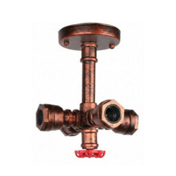 Industrial Pipe Chandelier 4 Light Steampunk Lighting Fixture In Rustic Red Finish - thumbnail 7