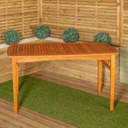 Samuel Alexander Outdoor 4 Person Rectangular Wooden Garden Table, 2 Benches With Black Havana Parasol & Base - thumbnail 7