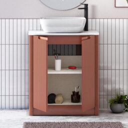 Royal Bathrooms Avenza 600mm Terracotta Clay Floor Standing Bathroom Vanity Unit 2 Door With Elva Basin - thumbnail 5
