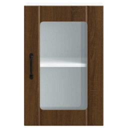 Berkfield Kitchen Wall Cabinet With Glass Door Lucca Brown Oak - thumbnail 6