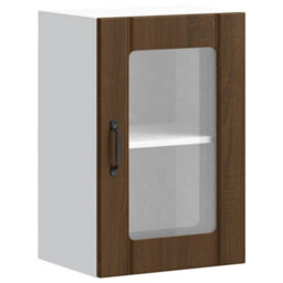 Berkfield Kitchen Wall Cabinet With Glass Door Lucca Brown Oak - thumbnail 2
